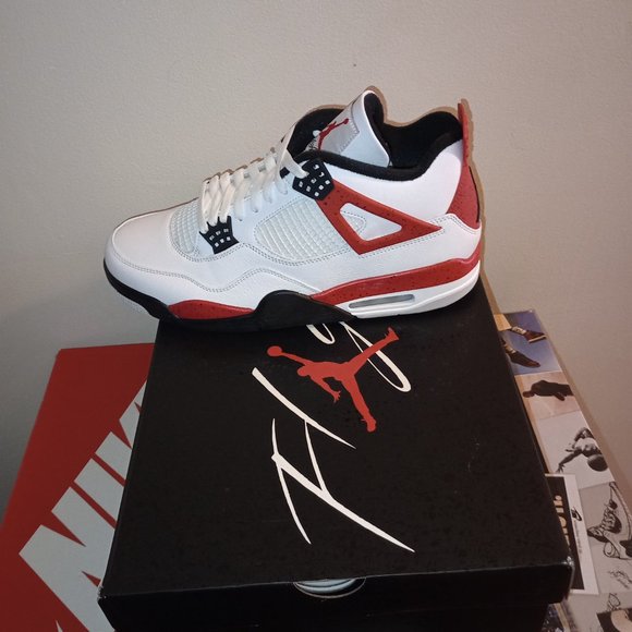 Jordan 4 Retro Red Cement MENS SIZE 12 DEADSTOCK AUTHENTIC - Picture 3 of 4